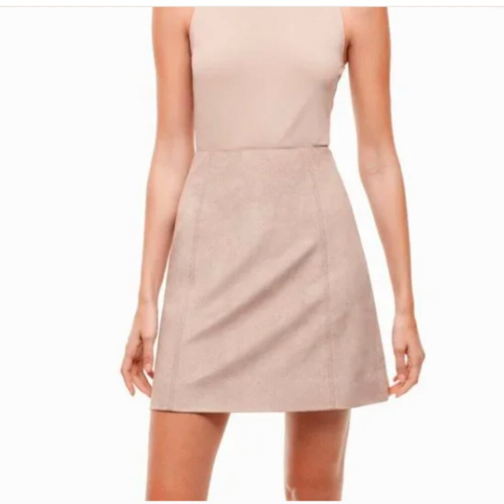 Babaton Hopper Faux Suede A line Skirt